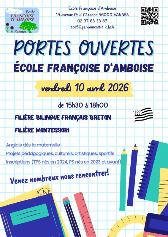 Affiche événement journée portes ouvertes école illustratif